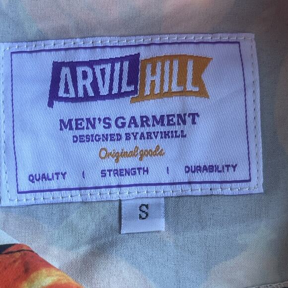 Arvil Hill Shirt Mens Small Black Orange Halloween Pumpkin Jack O Lantern Fall - Picture 4 of 9